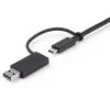 StarTech.com 3 jala (1 m) USB-C kaabel koos USB-A adapteri dongliga – hübriidne 2-ühes USB-C-kaabel USB-A-ga – USB-C kuni USB-C (10 Gbps/100 W PD), USB-A kuni USB-C (5 Gbps) – ideaalne hübriiddokkimisjaama jaoks