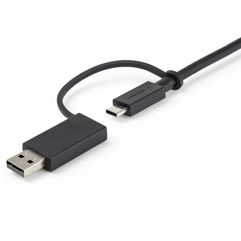 StarTech.com 3 jala (1 m) USB-C kaabel koos USB-A adapteri dongliga – hübriidne 2-ühes USB-C-kaabel USB-A-ga – USB-C kuni USB-C (10 Gbps/100 W PD), USB-A kuni USB-C (5 Gbps) – ideaalne hübriiddokkimisjaama jaoks