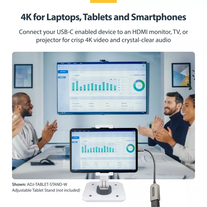 StarTech.com USB-C HDMI-adapter, 4K 60Hz video, HDR10, USB-C HDMI monitori dongle, USB4 / Thunderbolt ühilduv