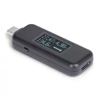 StarTech.com USB-C toitetester, digitaalne multimeeter, kahesuunaline pinge- ja voolumõõtur, kuni 240 W PD EPR, kaasaskantav USB-C kaabli ja pordi toitemõõturi tester