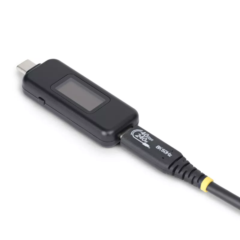 StarTech.com USB-C toitetester, digitaalne multimeeter, kahesuunaline pinge- ja voolumõõtur, kuni 240 W PD EPR, kaasaskantav USB-C kaabli ja pordi toitemõõturi tester