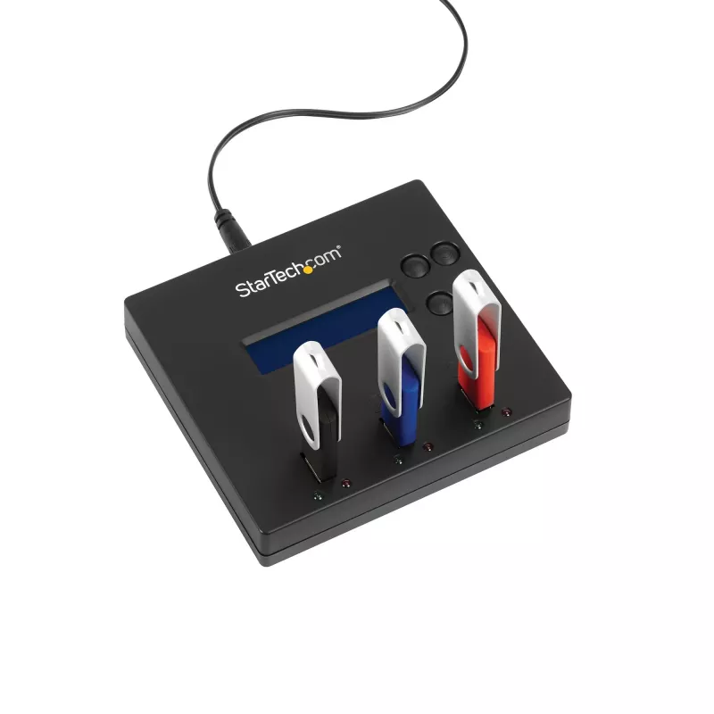 StarTech.com Eraldiseisev 1 kuni 2 USB-mälupulga duplikaator ja kustutaja, mitme USB-mälupulga kopeerija, süsteemi- ja faili- ning kogu ketta kopeerimine kiirusel 1,5 GB/min, ühe- ja 3-käiguline kustutamine, LCD Ekraan - TAA