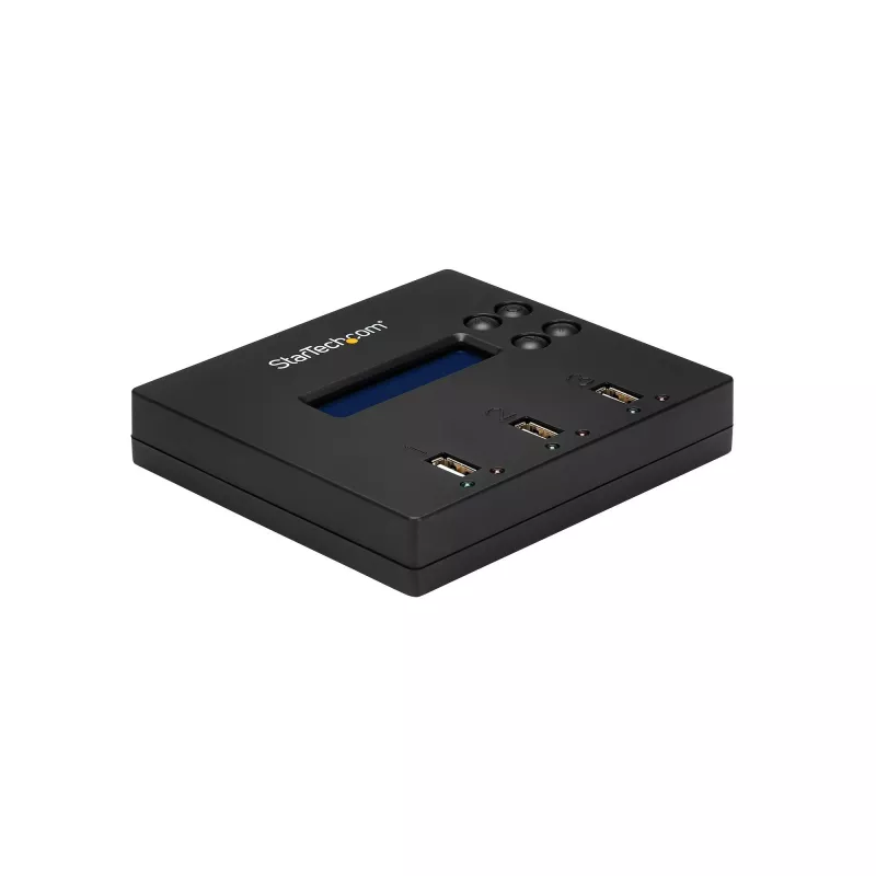 StarTech.com Eraldiseisev 1 kuni 2 USB-mälupulga duplikaator ja kustutaja, mitme USB-mälupulga kopeerija, süsteemi- ja faili- ning kogu ketta kopeerimine kiirusel 1,5 GB/min, ühe- ja 3-käiguline kustutamine, LCD Ekraan - TAA