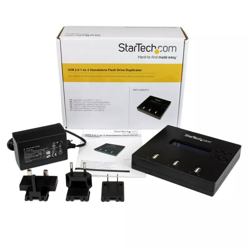 StarTech.com Eraldiseisev 1 kuni 2 USB-mälupulga duplikaator ja kustutaja, mitme USB-mälupulga kopeerija, süsteemi- ja faili- ning kogu ketta kopeerimine kiirusel 1,5 GB/min, ühe- ja 3-käiguline kustutamine, LCD Ekraan - TAA