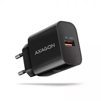 Axagon ACU-QC18 QC 3.0 1× OUTPUT seinalaadur 18W, sisetingimustesse, vahelduvvool, must