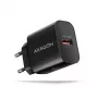 Axagon ACU-QC18 QC 3.0 1× OUTPUT seinalaadur 18W, sisetingimustesse, vahelduvvool, must