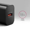 Axagon ACU-QC18 QC 3.0 1× OUTPUT seinalaadur 18W, sisetingimustesse, vahelduvvool, must
