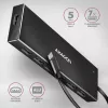 Axagon HUE-F7C 7x USB 3.2 Gen 1 ALU lame jaotur mikrotoitega 30cm USB-C USB 3.2 Gen 1 (3.1 Gen 1) Type-A 5000 Mbit/s Must