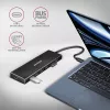 Axagon HUE-F7C 7x USB 3.2 Gen 1 ALU lame jaotur mikrotoitega 30cm USB-C USB 3.2 Gen 1 (3.1 Gen 1) Type-A 5000 Mbit/s Must