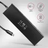 Axagon HUE-F7C 7x USB 3.2 Gen 1 ALU lame jaotur mikrotoitega 30cm USB-C USB 3.2 Gen 1 (3.1 Gen 1) Type-A 5000 Mbit/s Must