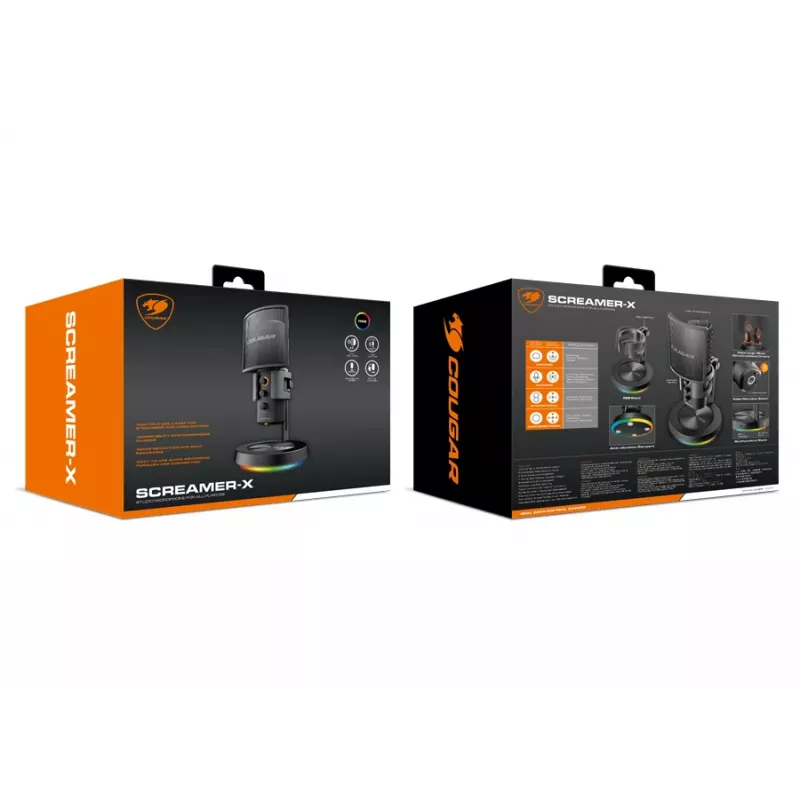 COUGAR stuudiomikrofon Screamer-X, stuudiomikrofon, -45 dB, 20 - 20000 Hz, 16 bit, 48 kHz, 120 dB