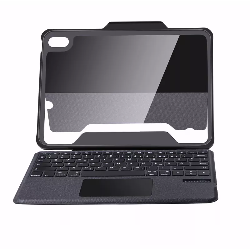 DEQSTER Rugged Touch klaviatuur 10.9″, QWERTZ, saksa, puuteplaat, Apple, Apple iPad 10, 9 tolli (10. põlvkond), 27.7 cm (10.9 tolli)