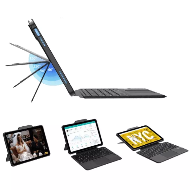 DEQSTER Rugged Touch klaviatuur 10.9″, QWERTZ, saksa, puuteplaat, Apple, Apple iPad 10, 9 tolli (10. põlvkond), 27.7 cm (10.9 tolli)