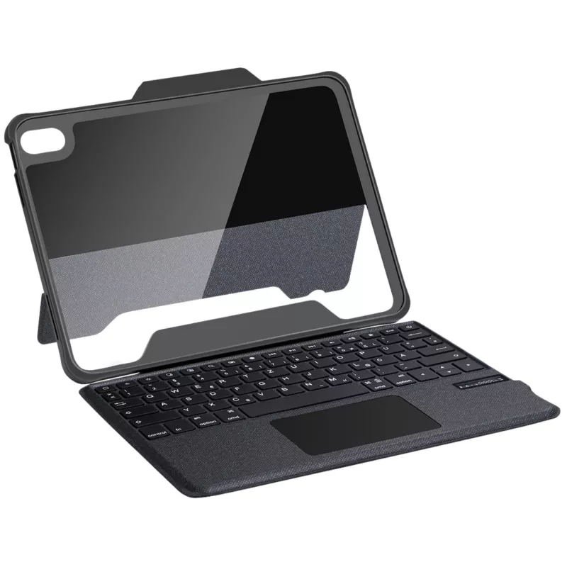 DEQSTER Rugged Touch klaviatuur 10.9″, QWERTZ, saksa, puuteplaat, Apple, Apple iPad 10, 9 tolli (10. põlvkond), 27.7 cm (10.9 tolli)
