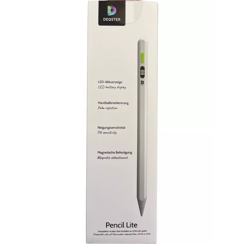 DEQSTER Pencil Lite, Tablet, Apple, Valge, iPads, Aluminium, Polyoxymethylene (POM), Built-in