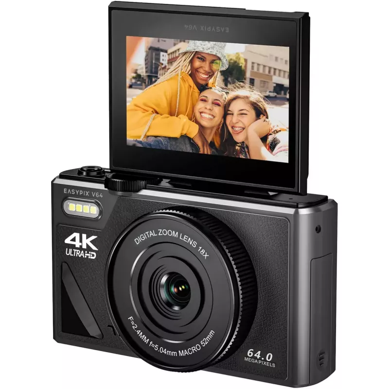 Kompaktne digikaamera EASYPIX V64 Flip 20203 — 16 MP, 1080p video