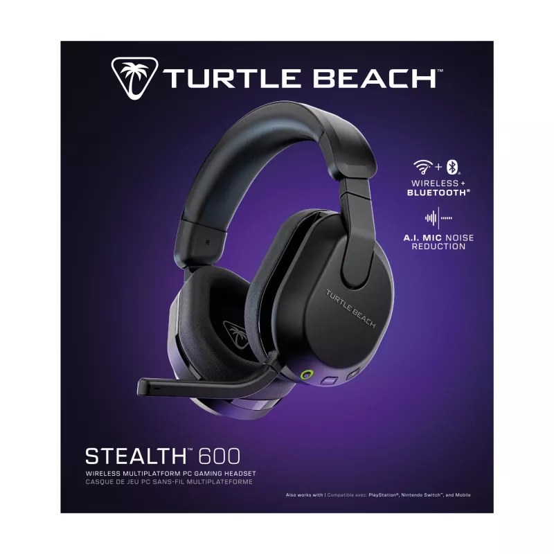 Turtle Beach Stealth 600 Must PC juhtmevabad mängukõrvaklapid, kuni 80-tunnise aku, 50 mm kõlarite ja Bluetoothiga PC-le, PS5-le, PS4-le ja mobiilile