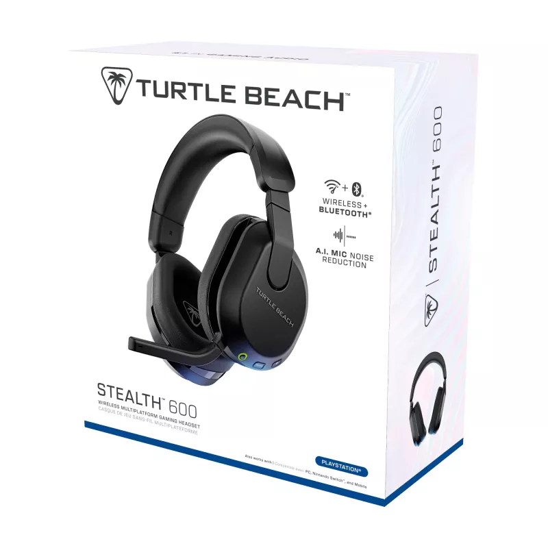 Turtle Beach Stealth 600 Must PlayStationi juhtmevabad mängukõrvaklapid kuni 80-tunnise aku, 50 mm kõlarite ja Bluetoothiga PS5, PS4, PC ja mobiilseadmete jaoks