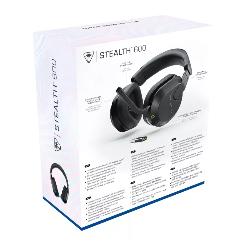 Turtle Beach Stealth 600 Must PlayStationi juhtmevabad mängukõrvaklapid kuni 80-tunnise aku, 50 mm kõlarite ja Bluetoothiga PS5, PS4, PC ja mobiilseadmete jaoks