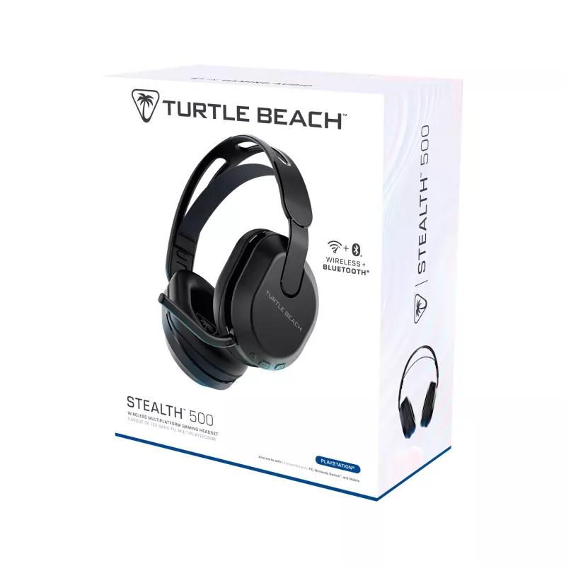 Turtle Beach Stealth 500 must PlayStationi juhtmevaba mängukõrvaklapp kuni 40-tunnise aku ja Bluetoothiga PS5, PS4, PC ja mobiilseadmete jaoks
