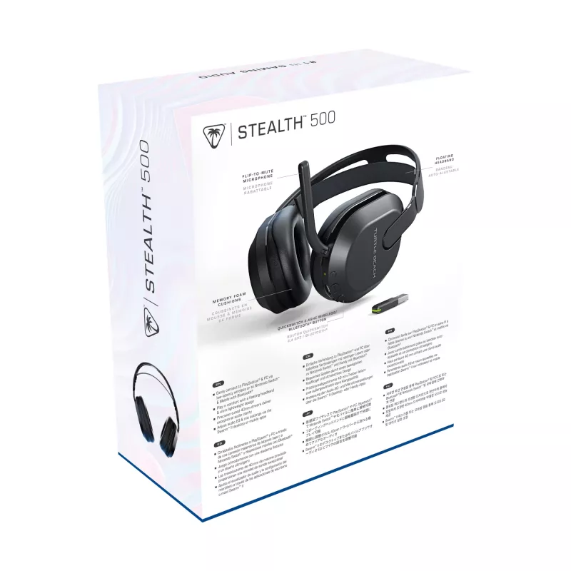 Turtle Beach Stealth 500 must PlayStationi juhtmevaba mängukõrvaklapp kuni 40-tunnise aku ja Bluetoothiga PS5, PS4, PC ja mobiilseadmete jaoks