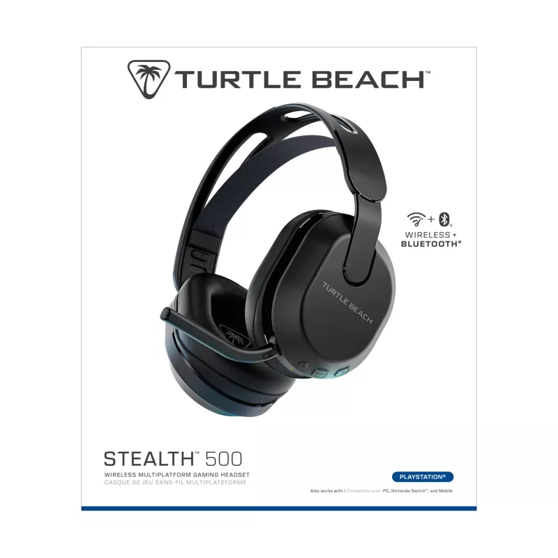 Turtle Beach Stealth 500 must PlayStationi juhtmevaba mängukõrvaklapp kuni 40-tunnise aku ja Bluetoothiga PS5, PS4, PC ja mobiilseadmete jaoks