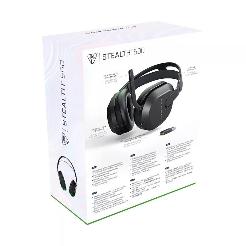 Turtle Beach Stealth 500 must Xboxi juhtmevaba mängupeakomplekt kuni 40-tunnise akuga Xbox Series X/S, Xbox One jaoks ning Bluetoothi kaudu arvuti ja mobiilseadmete jaoks