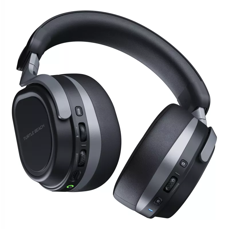 Turtle Beach Stealth 700 must PlayStation juhtmevaba mänguripeakomplekt, aku kestvusega kuni 80 tundi, Bluetooth, kaks saatjat ja 60 mm kõlarid PS5, PS4, arvuti ja mobiilseadmete jaoks