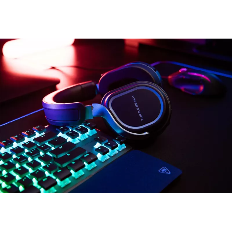 Turtle Beach Stealth 700 must PlayStation juhtmevaba mänguripeakomplekt, aku kestvusega kuni 80 tundi, Bluetooth, kaks saatjat ja 60 mm kõlarid PS5, PS4, arvuti ja mobiilseadmete jaoks
