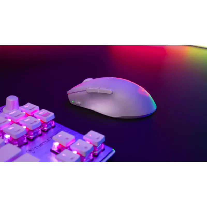 Turtle Beach Pure Air Valge – ülikerge juhtmevaba ergonoomiline RGB-mänguhiir, 26K DPI optiline andur, 125 h aku, RGB-valgustus