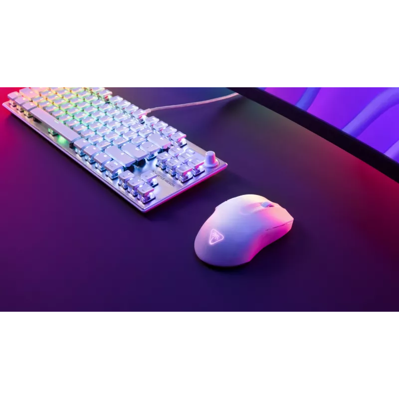 Turtle Beach Pure Air Valge – ülikerge juhtmevaba ergonoomiline RGB-mänguhiir, 26K DPI optiline andur, 125 h aku, RGB-valgustus