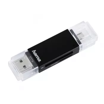 Hama Basic USB 2.0 OTG kaardilugeja, SD/microSD, must