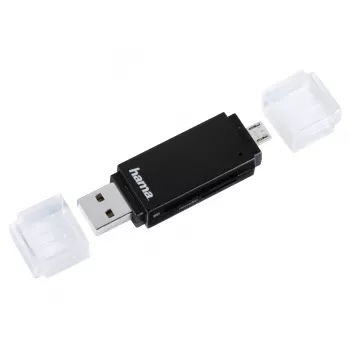Hama Basic USB 2.0 OTG kaardilugeja, SD/microSD, must