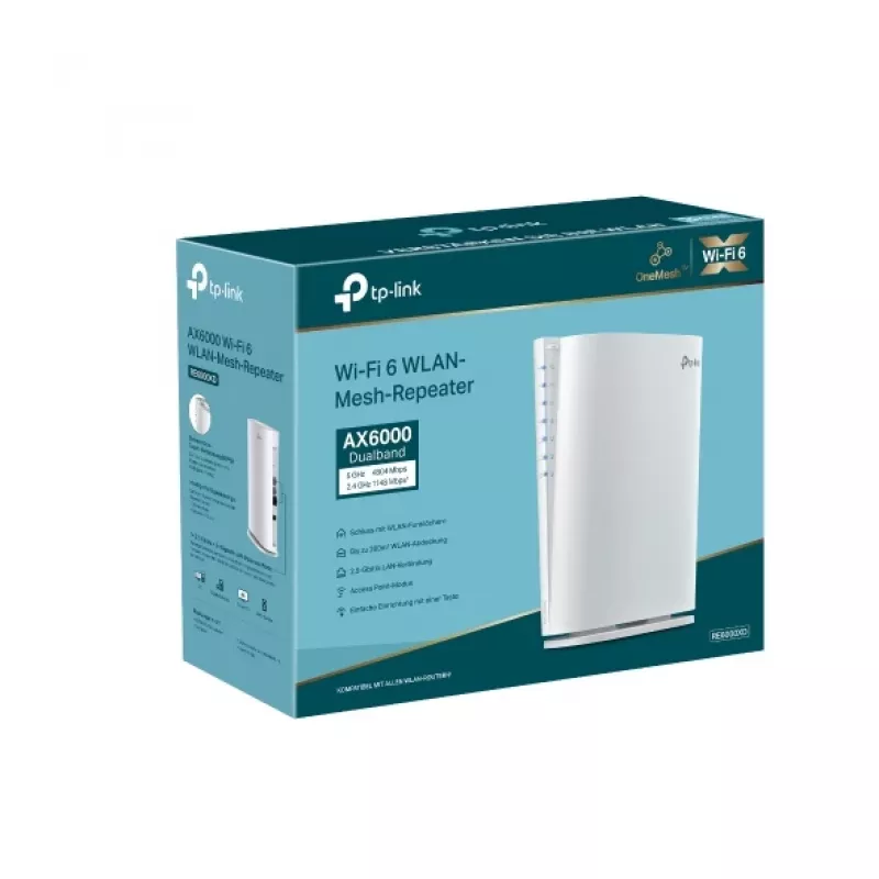 TP-Link AX6000 Mesh Wi-Fi 6 Valge 1000, 2500 Mbit/s