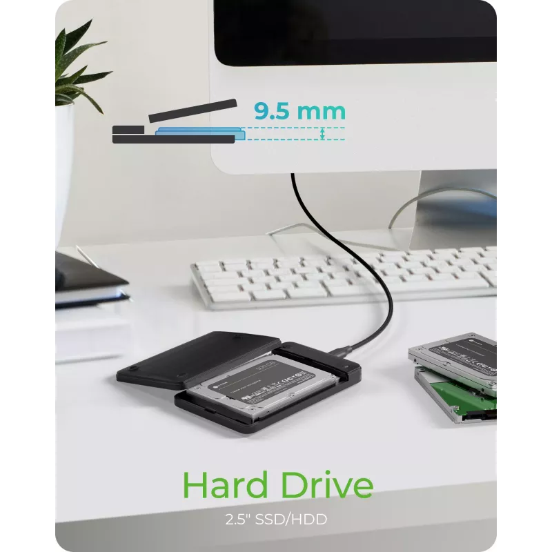 ICY BOX IB-201T-CU31 SSD-korpus Must 2,5-tolline