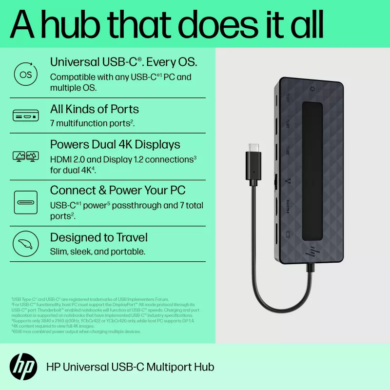 HP universaalne USB-C mitmepordiline jaotur