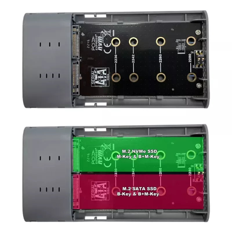 SSD-korpus LC-Power LC-DOCK-C-M2 2 M.2 draivi 10 Gbit/s antratsiit