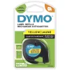 DYMO kaubamärgiga LetraTag kilesildid | 12 mm x 4 m rull | Must trükk kollasel | Mitmeotstarbelised isekleepuvad sildid LetraTag sildivalmistajatele