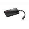 Lenovo GX91M73945 juhtmega USB 3.2 Gen 1 USB-C sülearvuti dokk, must, 4K Ultra HD