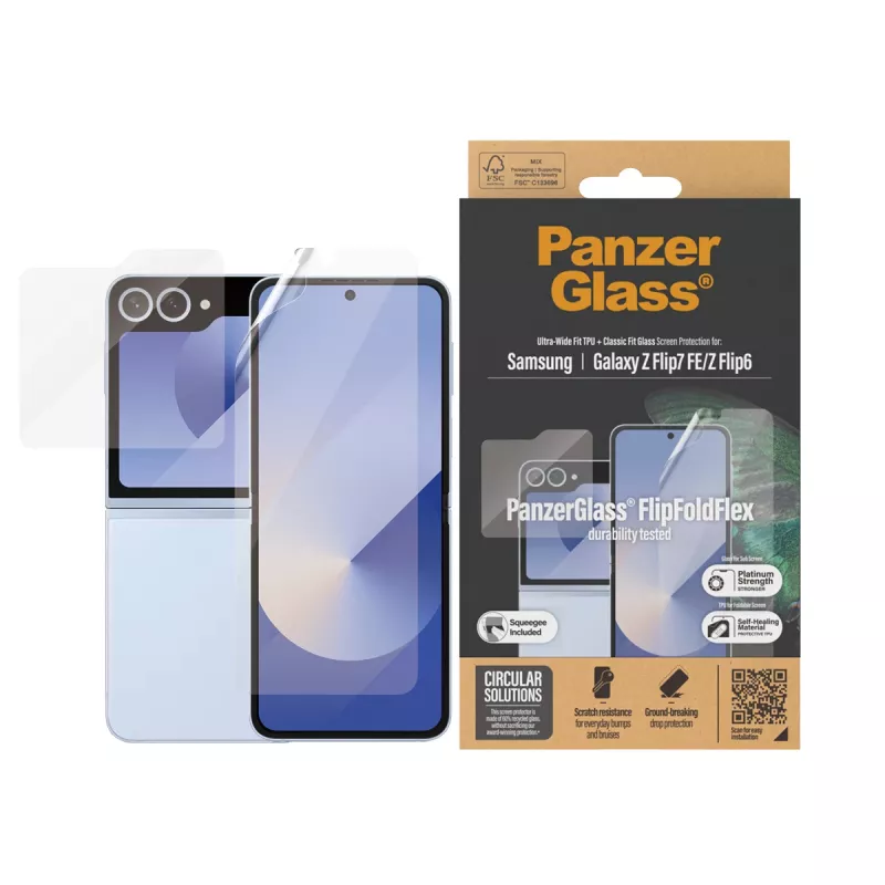 PanzerGlass ® ekraanikaitse Samsung Galaxy Z Flip7 FE | Flip6 | Klaas ja kile