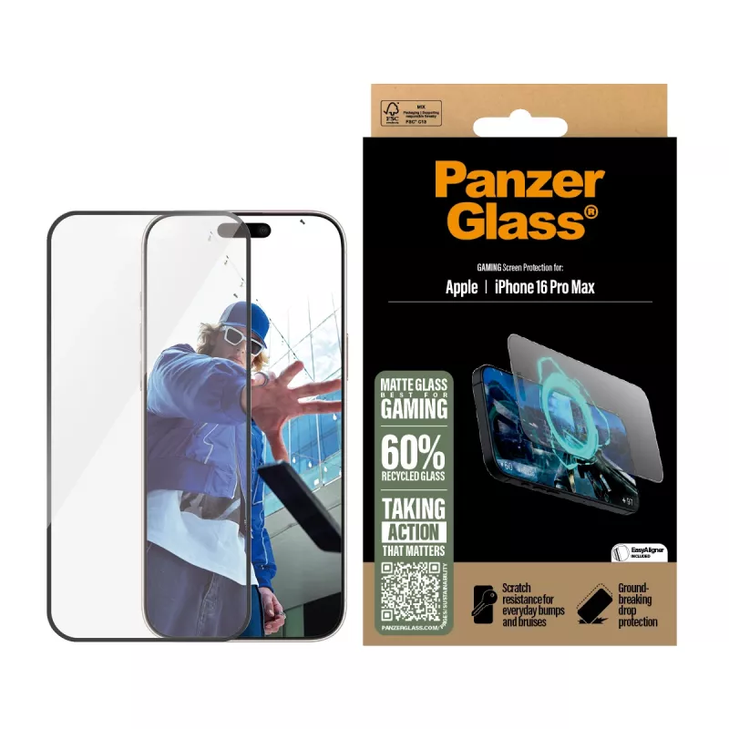 PanzerGlass ® Gaming ekraanikaitse iPhone 16 Pro Max | Ultra-Wide Fit