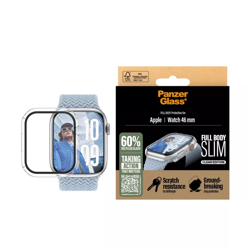 PanzerGlass ® Case Full Body õhuke Transparent Apple Watch Series 11 | 10 | 46mm