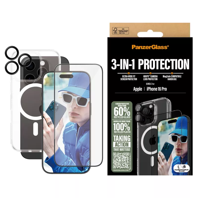 3-in-1 kaitsekomplekt PanzerGlass iPhone '24 6.3 tolline Pro