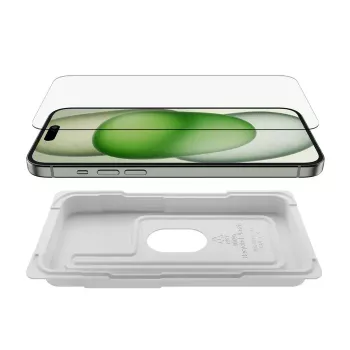 Ekraanikaitse Belkin ScreenForce iPhone 15 Plus jaoks löögi- ja kriimustuskindel karastatud klaas