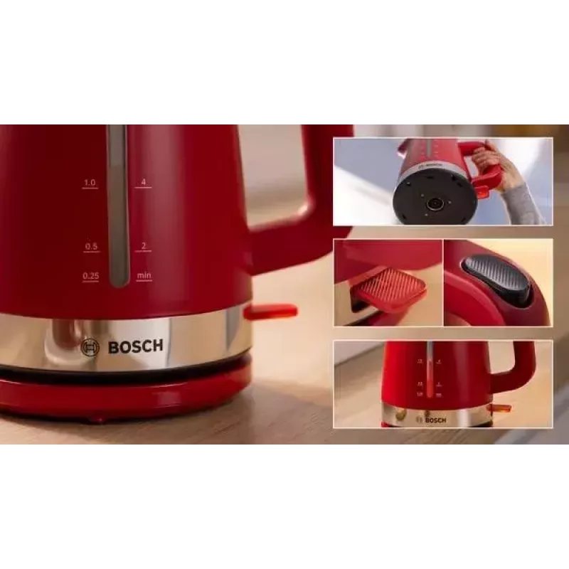 Bosch TWK4M224 elektriline veekeetja 1,7 L 2400 W punane
