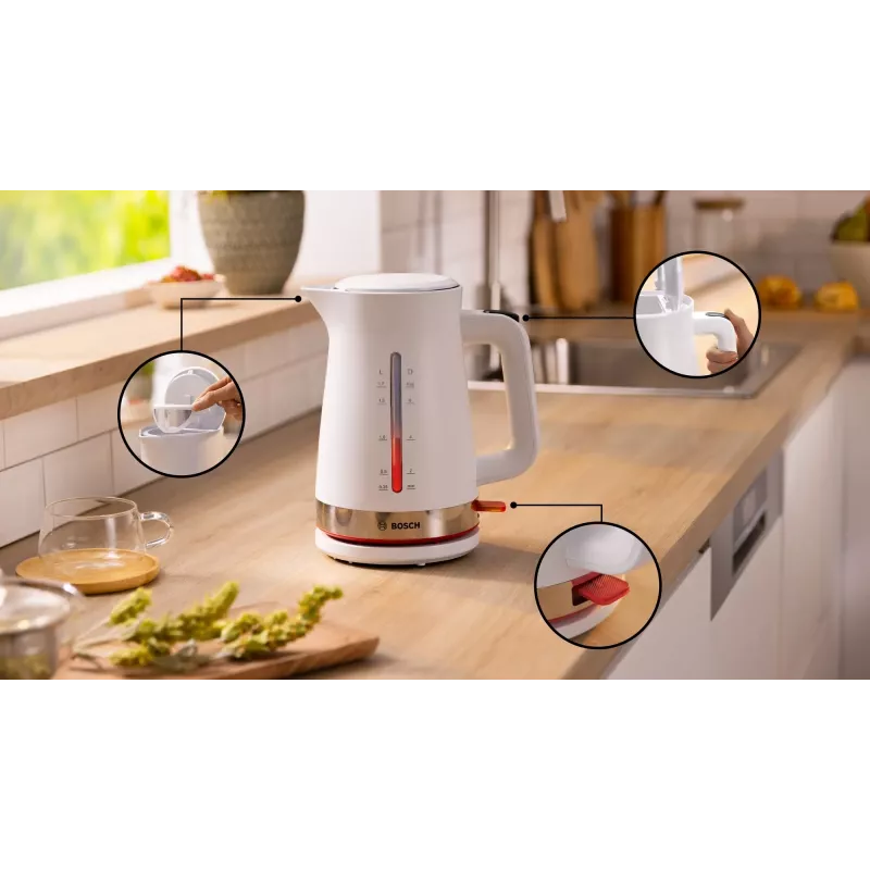 Bosch TWK4M221 elektriline veekeetja 1.7 L 2400 W valge