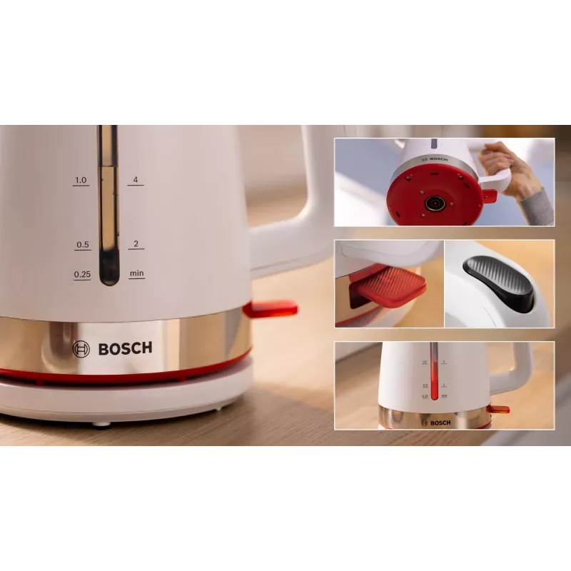 Bosch TWK4M221 elektriline veekeetja 1.7 L 2400 W valge
