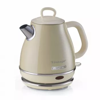 Ariete 2868 Vintage 1 L disainiga elektriline veekeetja roostevabast terasest tõmmistele, teele ja taimsetele jookidele, automaatne väljalülitussüsteem, ergonoomiline käepide, 1 liiter, 1600 W, helebeež