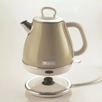 Ariete 2868 Vintage 1 L disainiga elektriline veekeetja roostevabast terasest tõmmistele, teele ja taimsetele jookidele, automaatne väljalülitussüsteem, ergonoomiline käepide, 1 liiter, 1600 W, helebeež