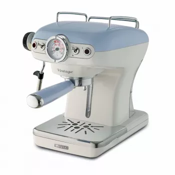 Ariete 1389 Vintage Espressomasin - Espressomasin jahvatatud kohvi või ESE-padade jaoks, pastellsinises värvitoonis